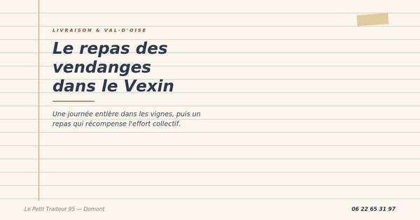 Repas des vendanges dans le Vexin français