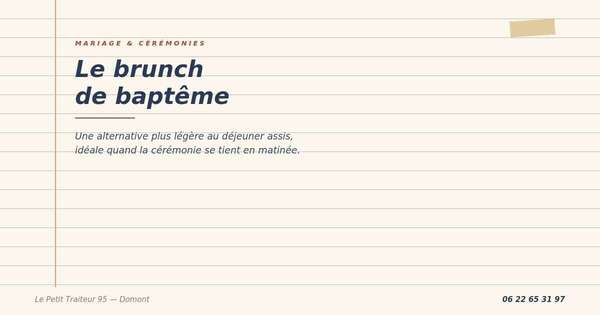 Brunch de baptême organisé dans le Val-d'Oise