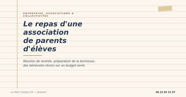 Repas d'une association de parents d'élèves