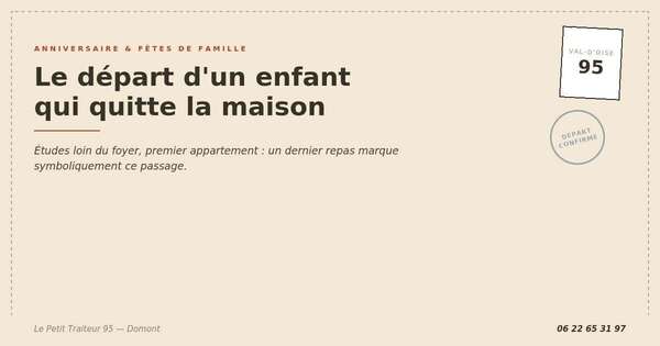 Départ d'un enfant qui quitte la maison familiale