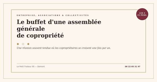 Buffet pour une assemblée générale de copropriété