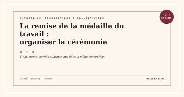 Organiser une remise de médaille du travail en entreprise