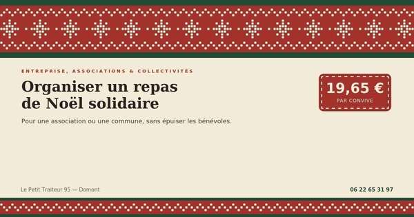 Repas de Noël solidaire organisé par une association
