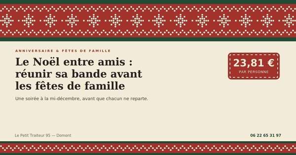 Soirée de Noël entre amis avant les fêtes de famille