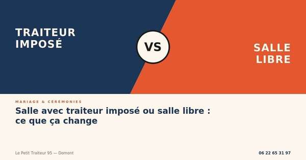 Salle de réception avec traiteur imposé ou salle libre