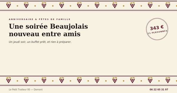 Soirée Beaujolais nouveau entre amis à la maison