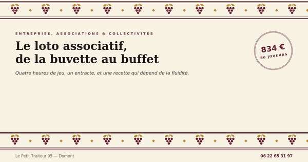 Restauration d'un loto associatif en salle des fêtes