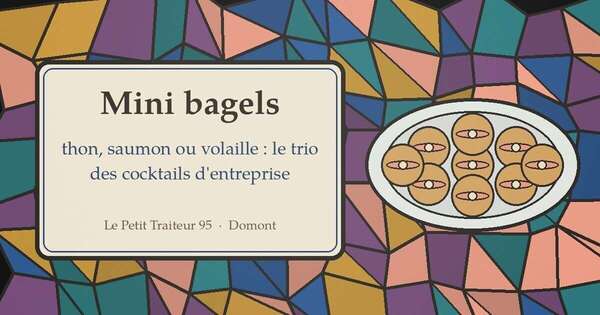 Mini bagels au thon au saumon et a la volaille sur un plateau