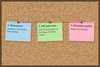 Post-it numerotes indiquant les moments du buffet pendant les parties