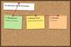 Fil rouge et post-it resumant le discours de trente secondes