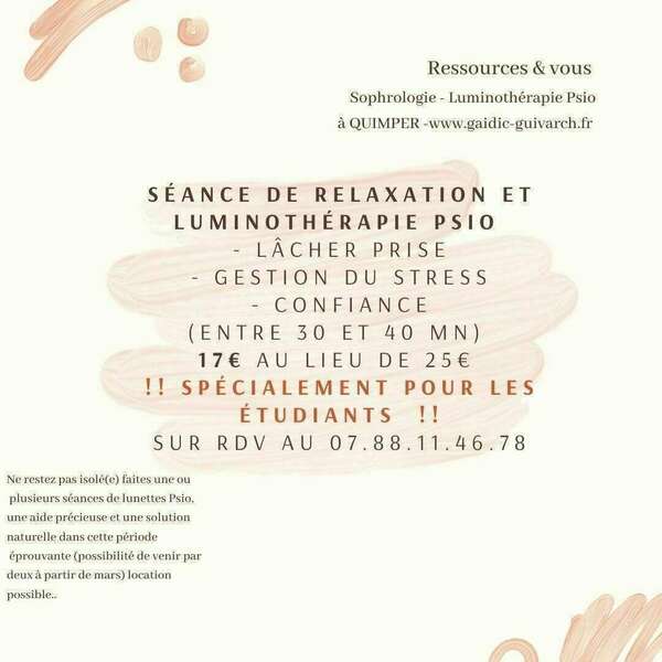 Offre étudiants pour séance de luminothérapie Psio