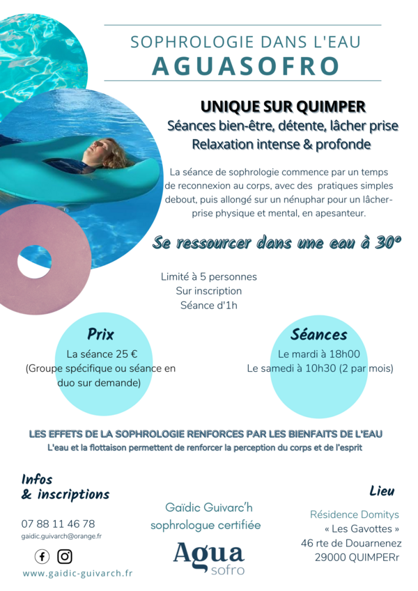 NOUVEAU ! Séances Aguasofro à Quimper 