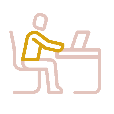 Wired outline 1846 employee working hover working