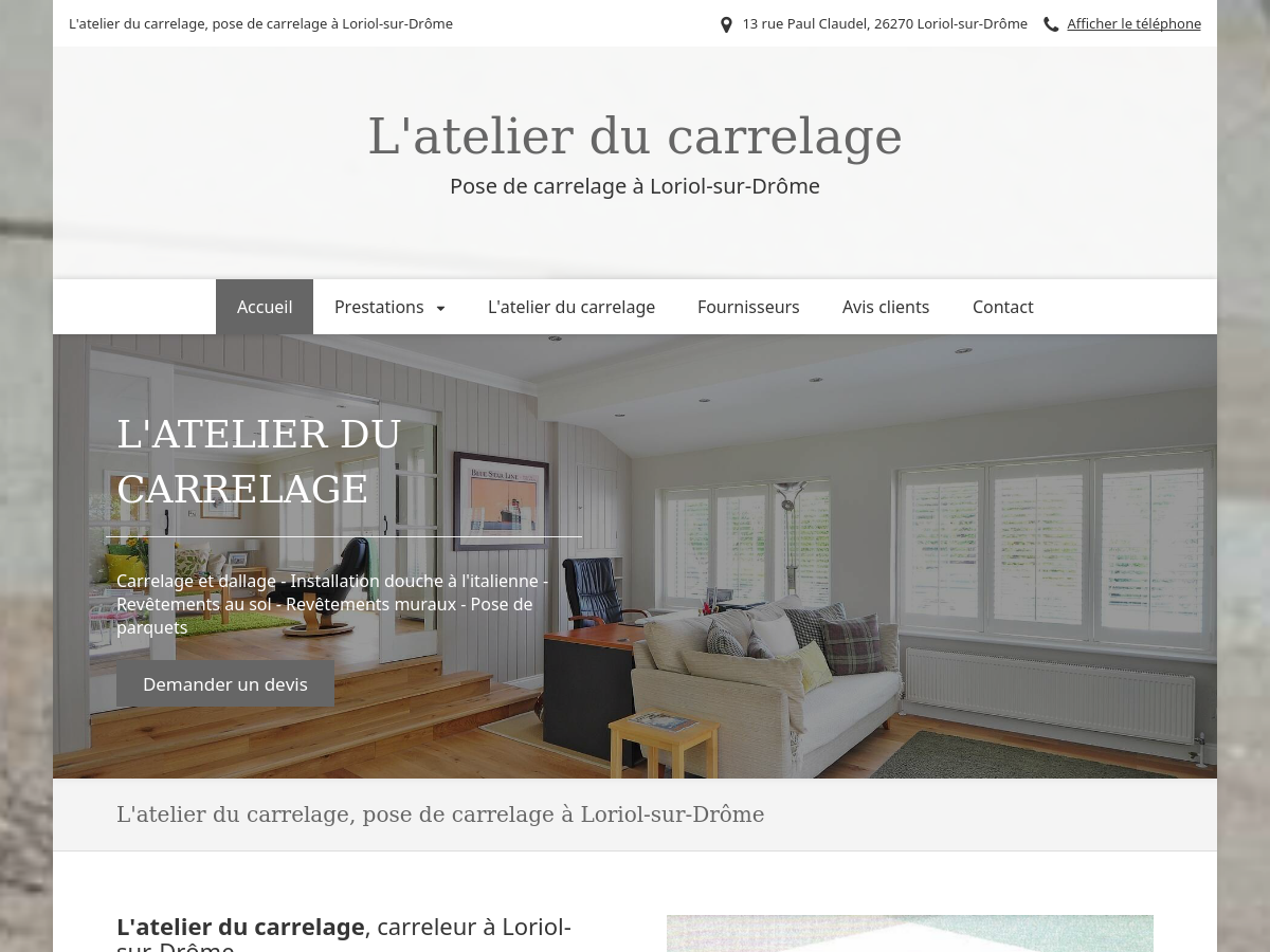 Exemple de site internet de Artisanat du BTP à Loriol-sur-Drôme