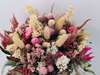 Bouquet fleurs séchées couleurs pastel atelier créatif