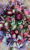 Bouquet fleurs séchées multicolores savoir-faire floral durable