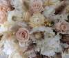 Bouquet de mariage fleurs séchées roses pêche et hortensia