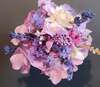 Bouquet fleurs séchées hortensia lavande nuances violettes