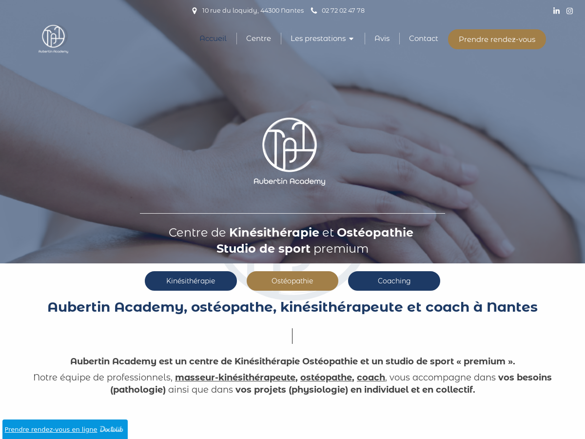 Exemple de site internet de Ostéopathie à Nantes