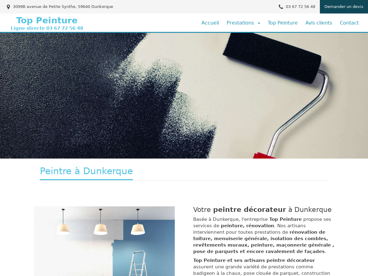 Exemple de site internet de Peinture et Revêtements muraux à Dunkerque