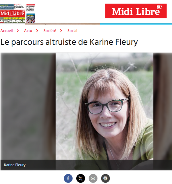 Midi Libre - le parcours altruiste de Karine Fleury