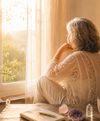 Femme méditant paisiblement symbolisant intuition et clarté intérieure
