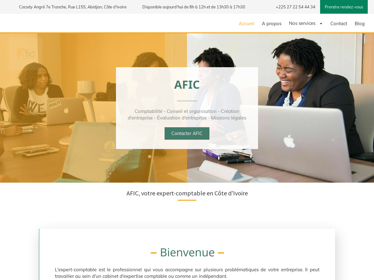 Exemple de site internet de Service de comptabilité à Abidjan