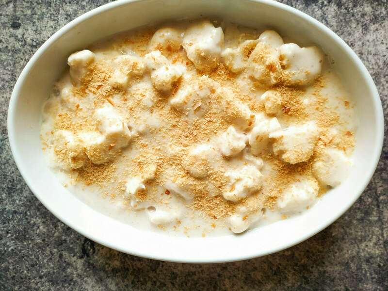 Gratin de chou-fleur cru en béchamel de tapioca-cajou, Crusine académie