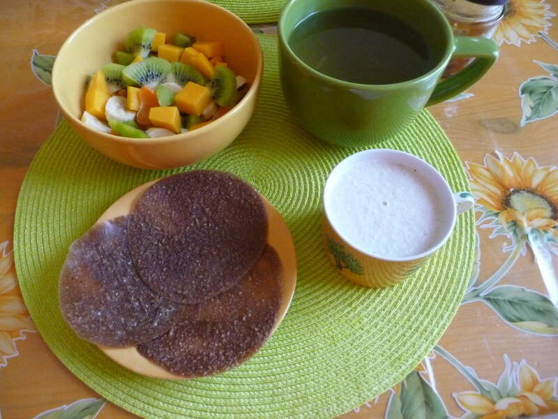 Crêpes de banane-cajou, pour petit déjeuner