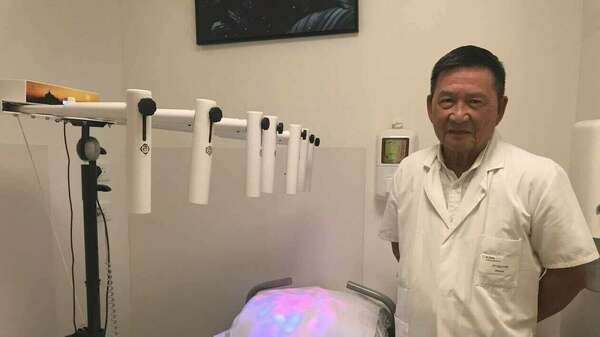 Un test sur les effets combinés de la musique, la lumière et les couleurs pour soigner les douleurs. Article du journal Ouest France.