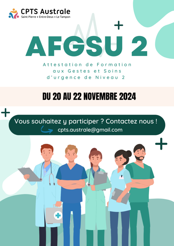 Inscription formation AFGSU 2 [20-22 novembre 2024]