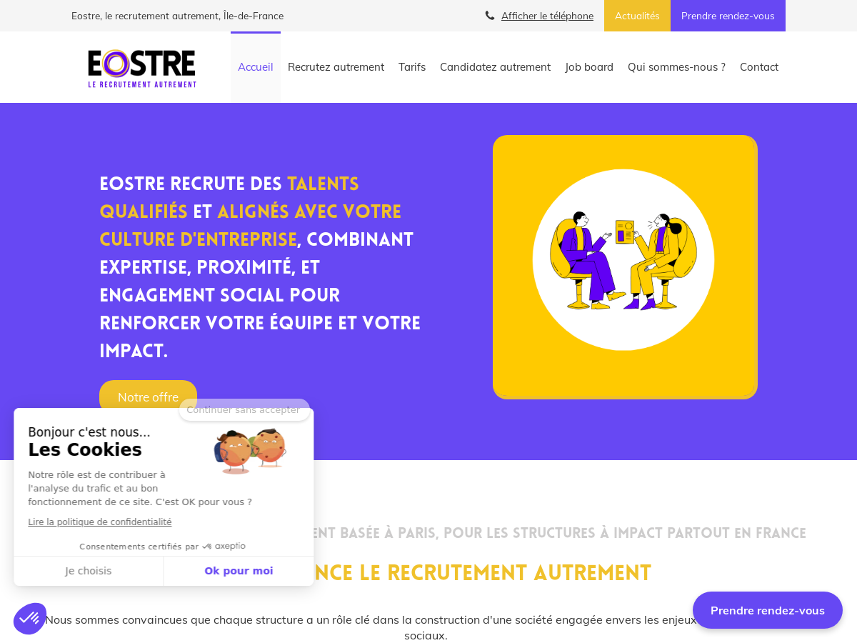 Exemple de site internet de Recrutement et intérim à Paris 2