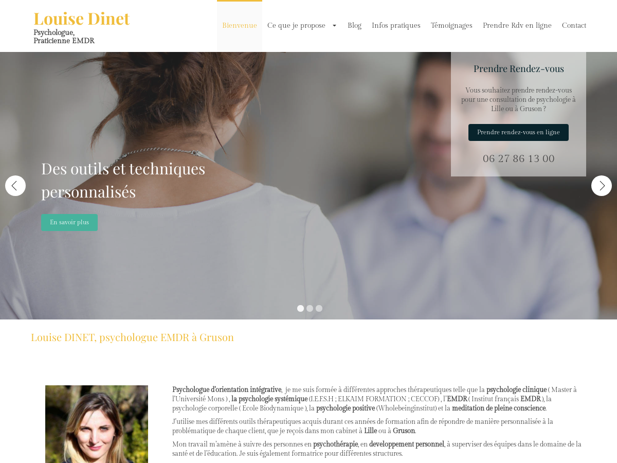 Exemple de site internet de Psychologie à Lille