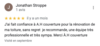 avis Google de Jonathan Stoppe - rénovation de toiture