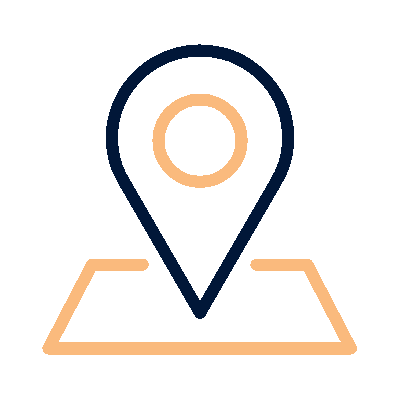 Wired outline 52 location pin on square map hover jump  1 