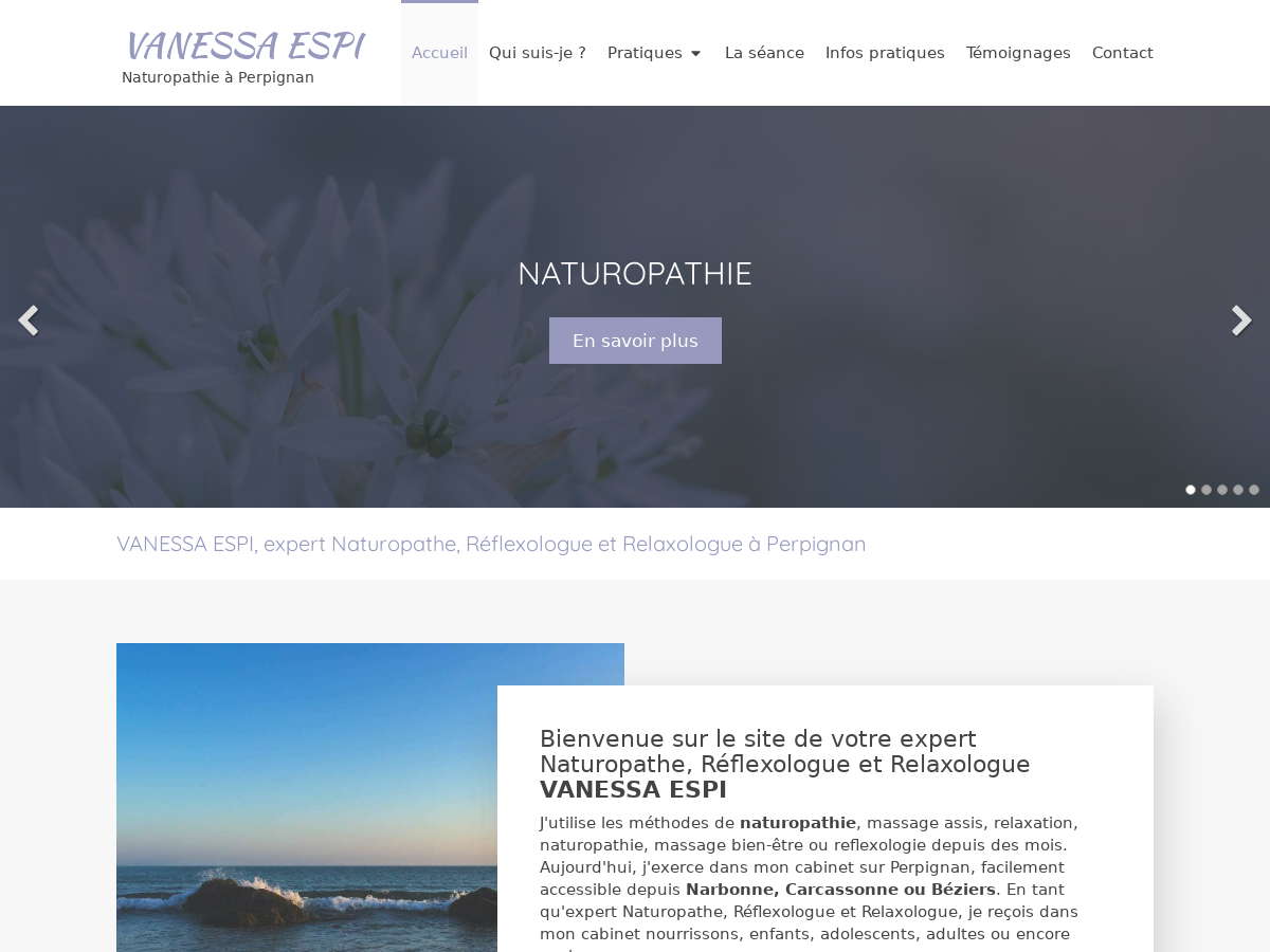 Exemple de site internet de Naturopathie à Perpignan