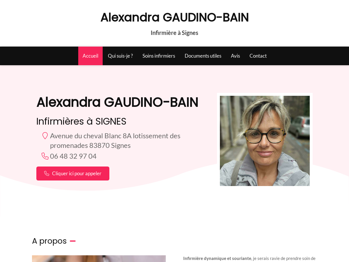 Exemple de site internet de Soin infirmier  à Signes