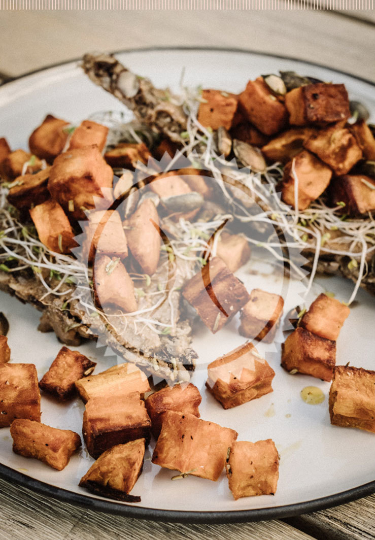 Tartine aux Patates Douces rôties