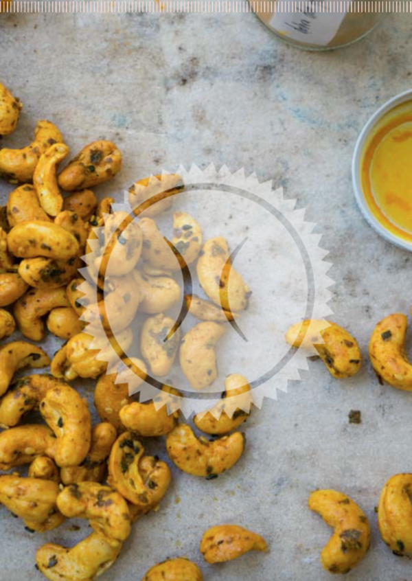 Noix de cajoux grillées au curcuma