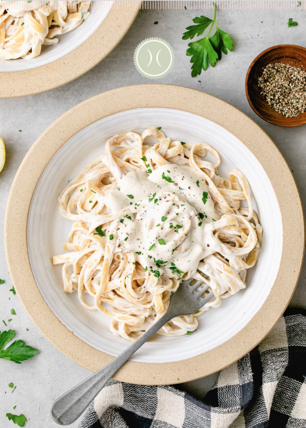 Pâtes vegan Sauce crémeuse à l'ail