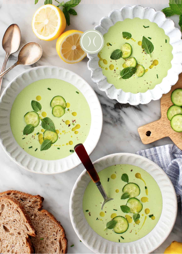 Gaspacho Vert Concombre, Basilic, Aneth