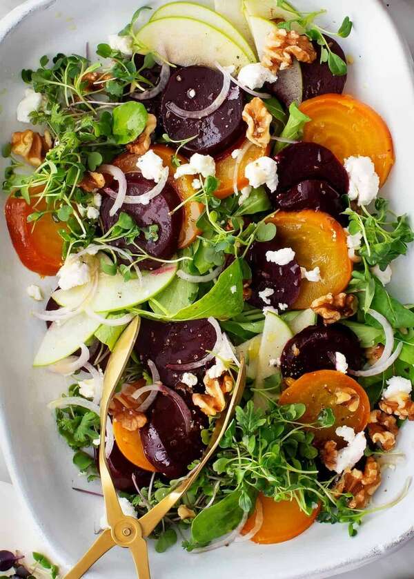 Salade de betteraves, chèvres & balsamique