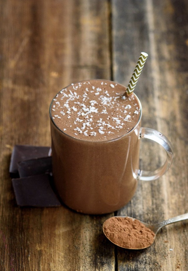 Smoothie protéiné, chocolat chaud