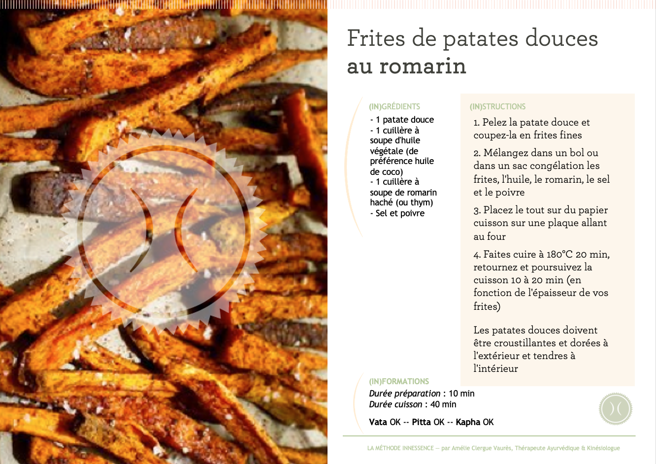 Frites patates douces