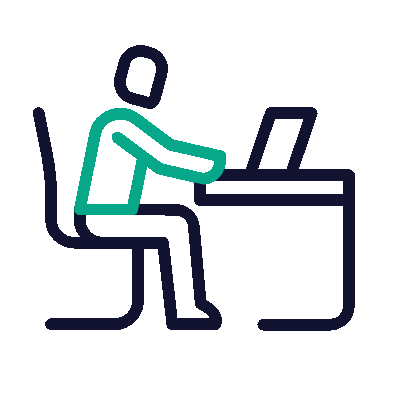 Wired outline 1846 employee working