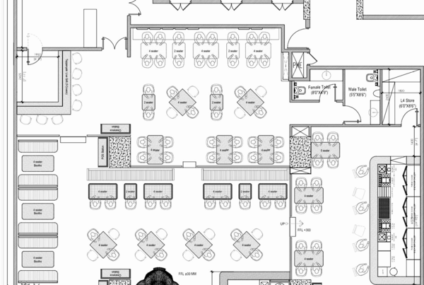 Plan d'aménagement de restaurant