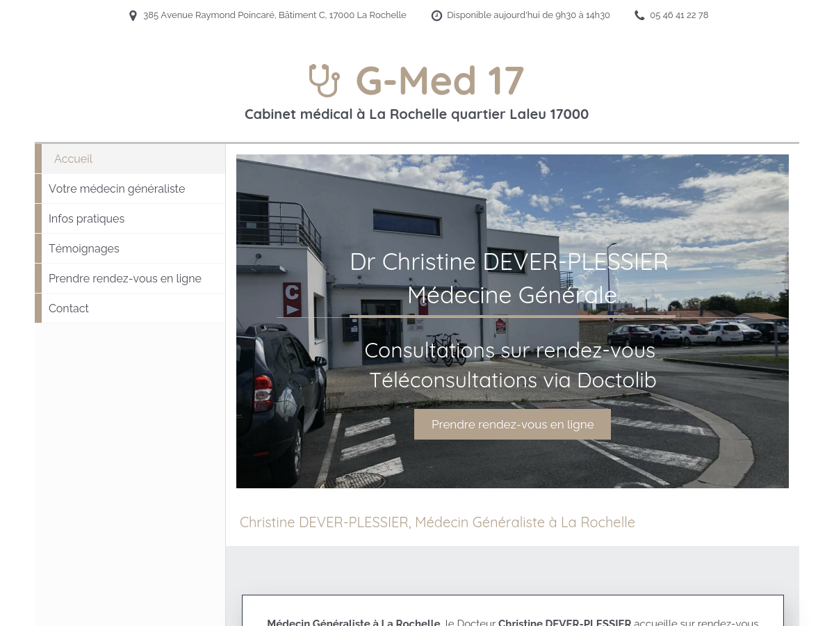 Exemple de site internet de Santé et Bien-être à La Rochelle