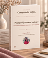 Livre anxiété posé avec tasse carnet fleurs bois