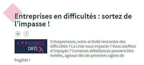 WEBINAIRE 17/12/2020 : Entreprises en difficultés : sortez de l’impasse !