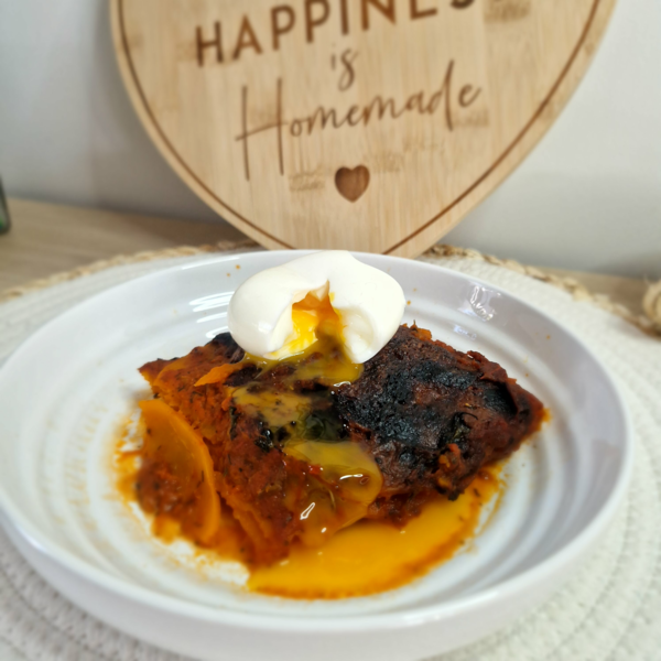 Parmigiana de Butternut et son oeuf mollet